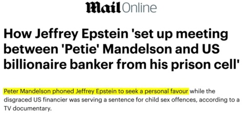 Jeffrey Epstein and Peter Mandelson Mail online
