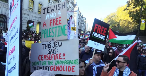 Jewish placards on the 11-11-23 London March